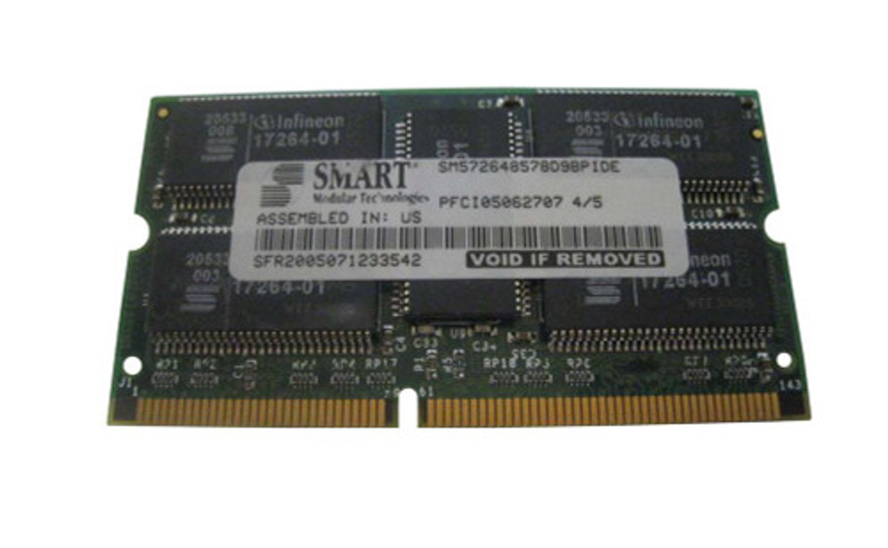 SM572648578D9BPIDE | Smart Modular | 512MB PC133 133MHz ECC Unbuffered CL3 168-Pin DIMM Memory Module