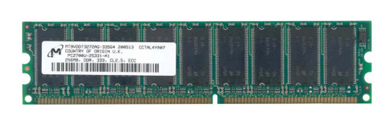 MT9VDDT3272AG-335G4 | Micron | 256MB PC2700 DDR-333MHz ECC Unbuffered CL2.5 184-Pin DIMM Single Rank Memory Module MT9VDDT3272AG-335G4 | Micron | 256MB PC2700 DDR-333MHz ECC Unbuffered CL2.5 184-Pin DIMM Single Rank Memory Module