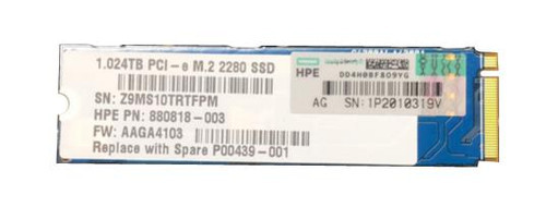 880818-003 | HP | E 1TB TLC PCI Express 3.0 x4 NVMe M.2 2280 Internal Solid State Drive (SSD)