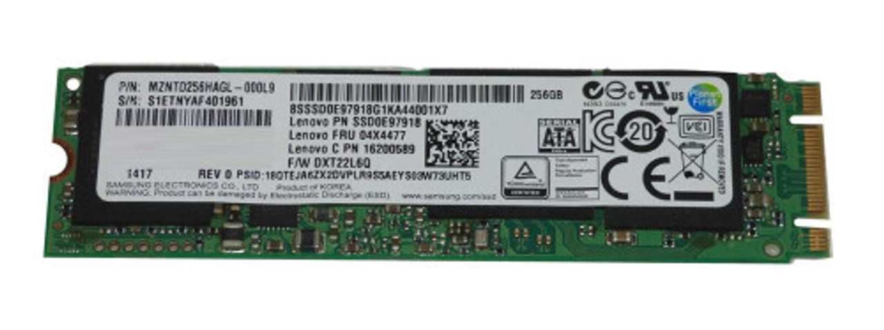 04X4477-02 | Lenovo | 256GB MLC SATA 6Gbps M.2 2280 Internal Solid State Drive (SSD) for ThinkPad