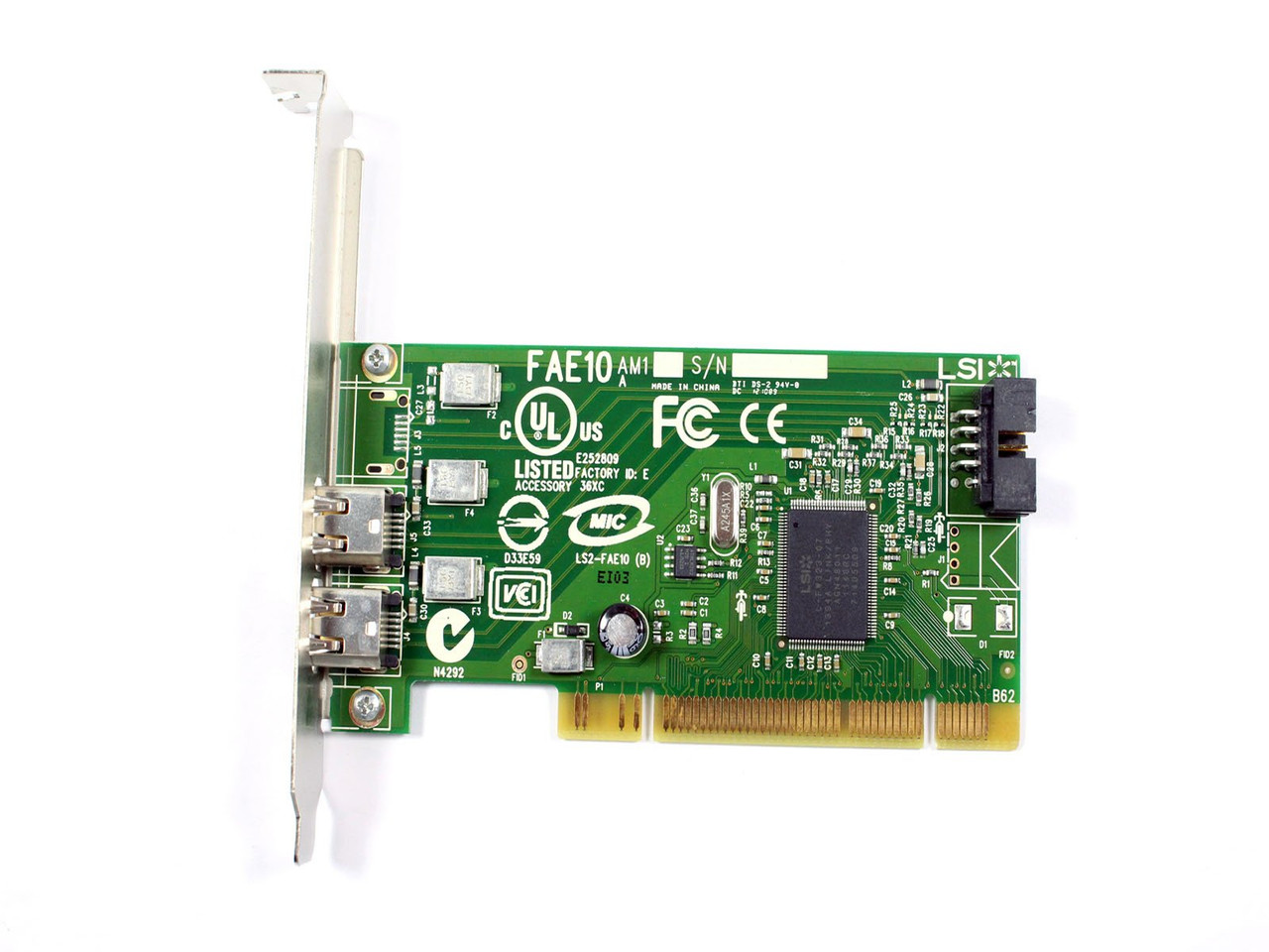 0H924H | Dell | Dual Port IEEE-1394a FireWire 32-bit PCI Controller Card