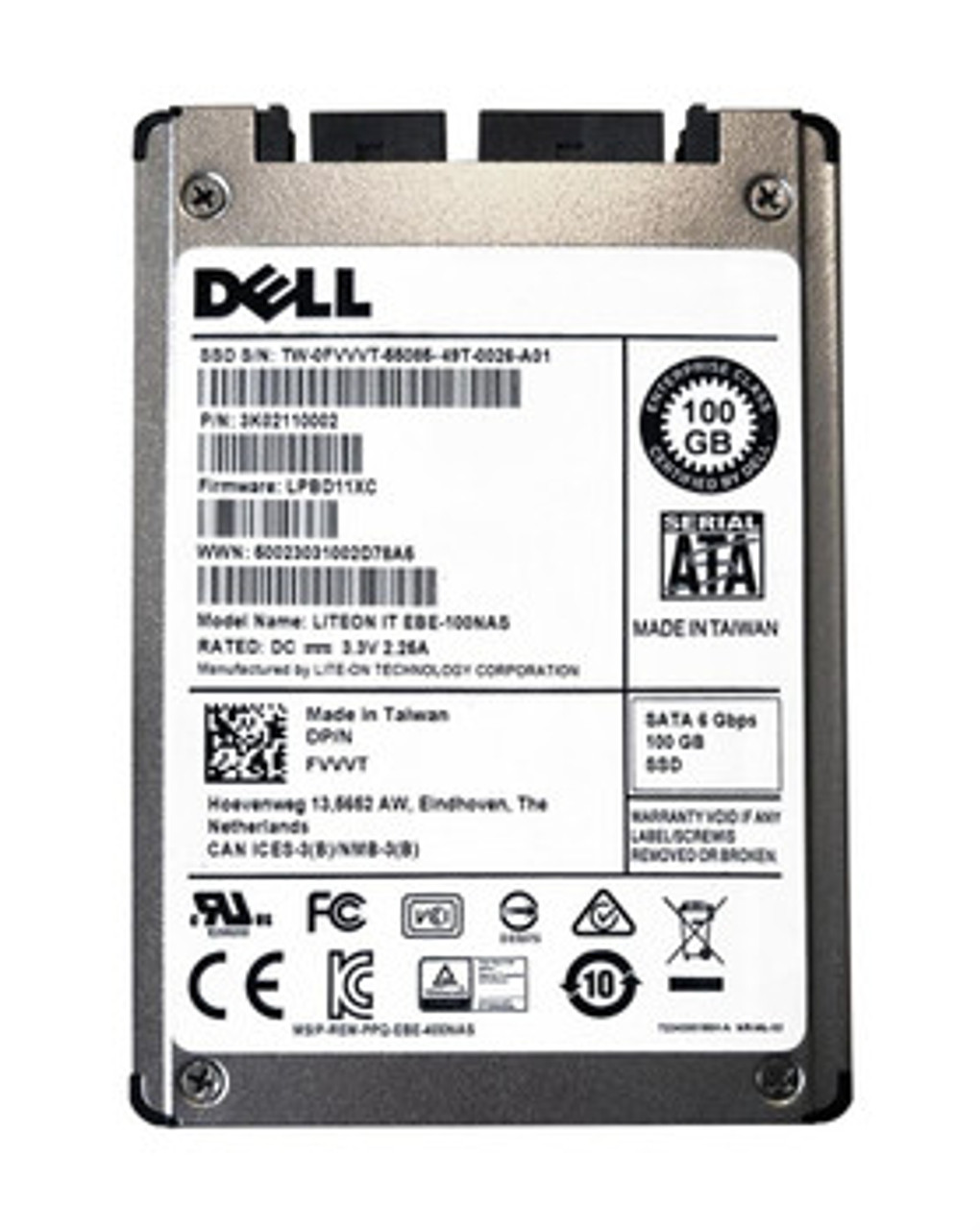 0FVVVT | Dell | 100GB Mlc SATA 6Gbps Mixed Use USATA 1.8 Inch Solid State Drive