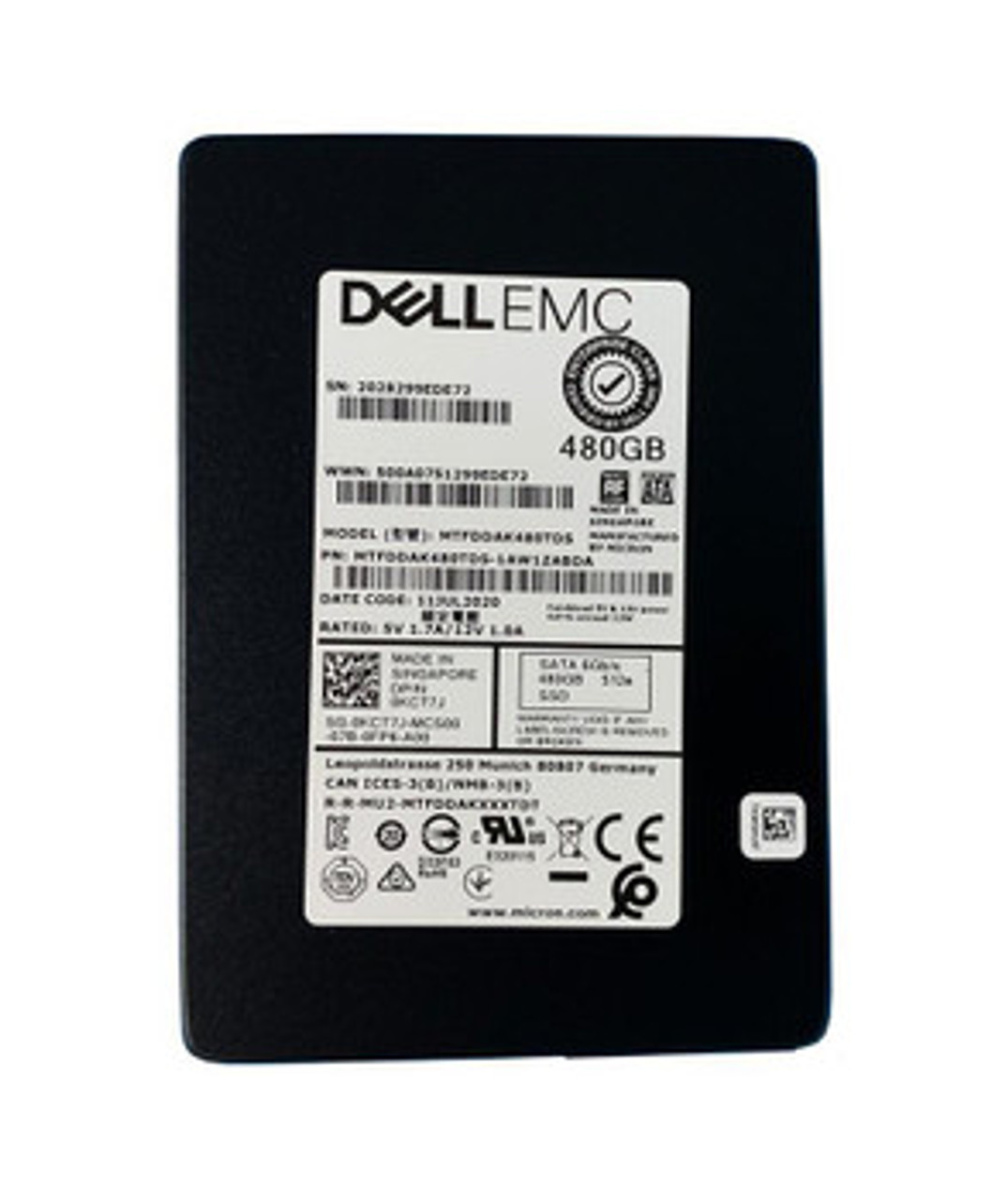 0KCT7J | Dell | 480GB SATA 512E 2.5 SSD