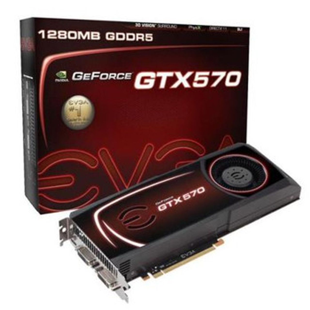 012-P3-1576-KR | EVGA | GeForce GTX 570 Superclocked 1280MB GDDR5 320-bit HDCP Ready SLI Support PCI Express 2.0 x16 Video Graphics Card