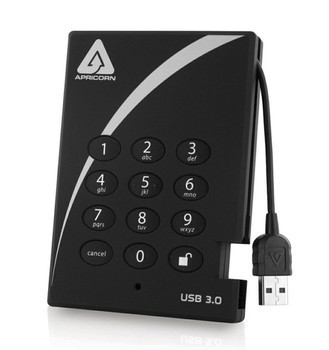 A25-3PL256-S128 | Apricorn | Aegis Padlock 128GB USB 3.0 Encrypted 2.5-inch External Solid State Drive