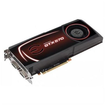 012-P3-1572-KR | EVGA | GeForce GTX 570 SuperClocked 1280MB GDDR5 320-Bit PCI Express 2.0 x16 Dual-Link DVI/Mini-HDMI/ HDCP Ready/ SLI Support Video Graph