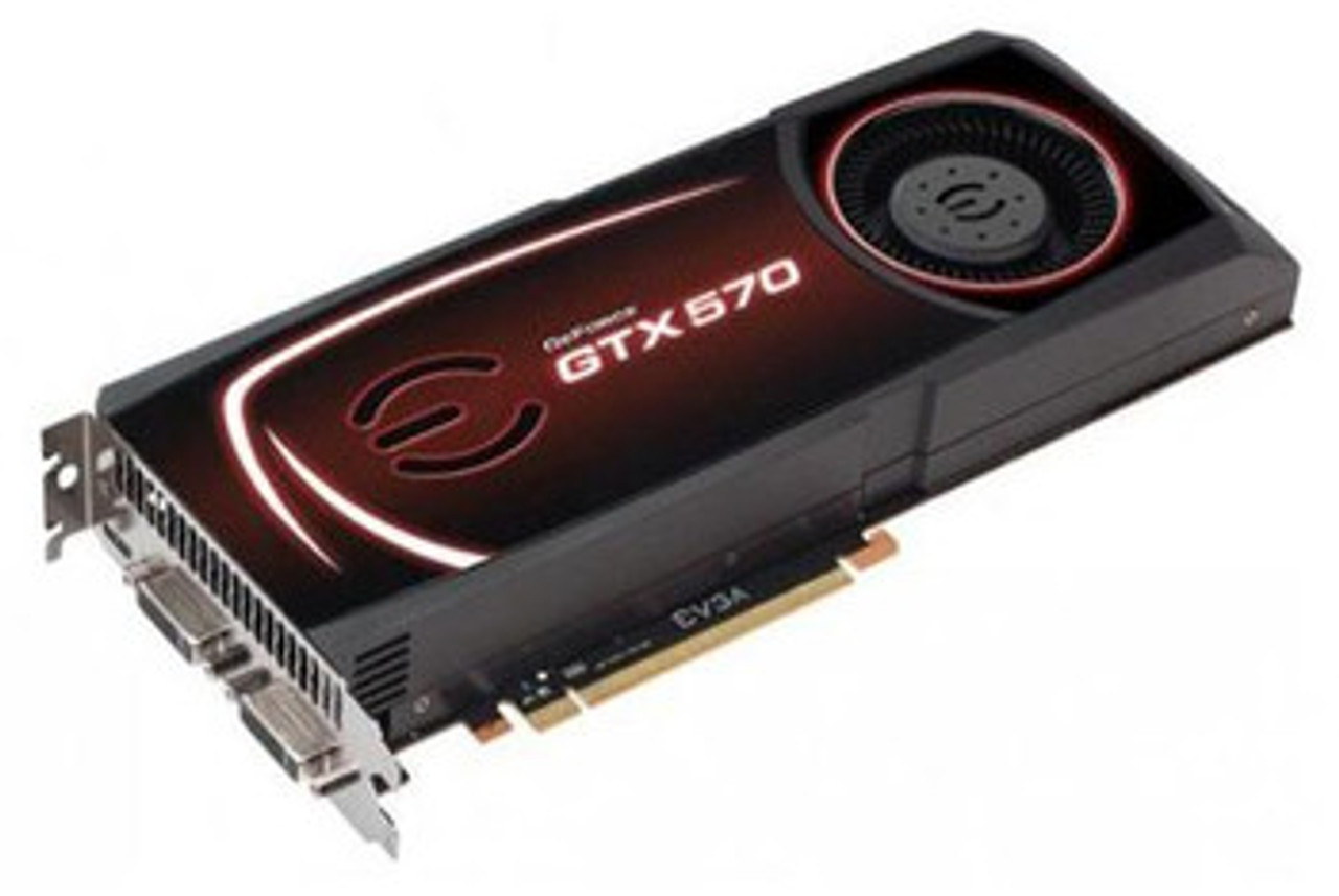012P31572B1 | EVGA | GeForce GTX 570 SuperClocked 1280MB GDDR5 320-bit PCI Express 2.0 x16 Dual-Link DVI/Mini-HDMI/ HDCP Ready/ SLI Support Video Graphics