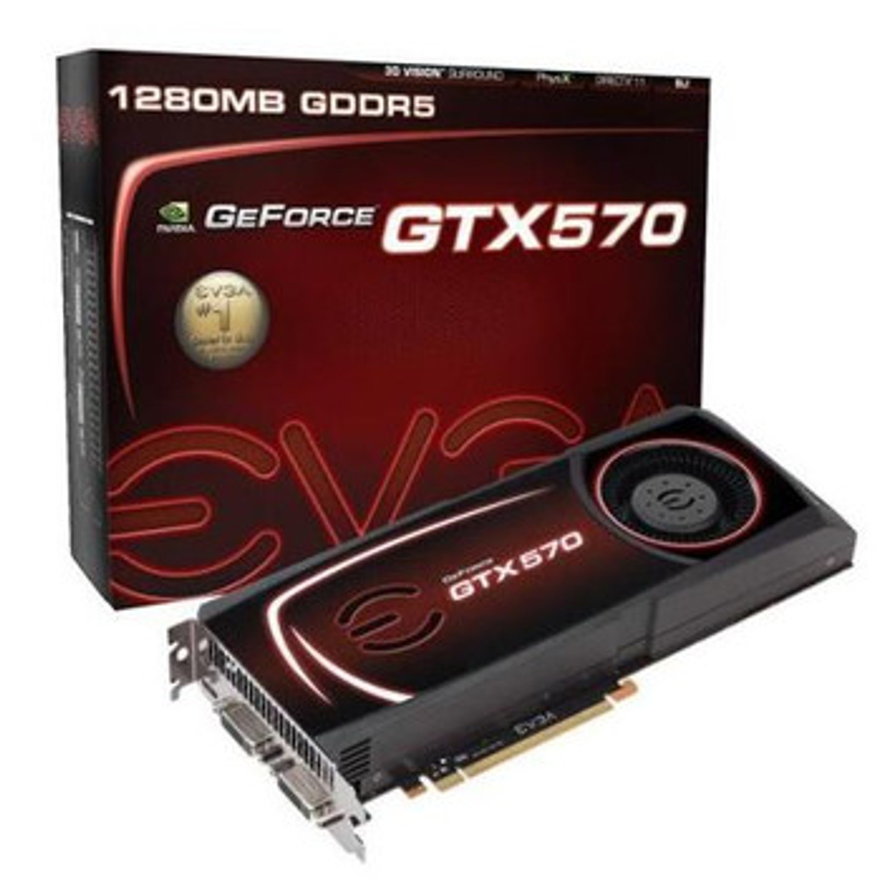 012-P3-1578-RX | EVGA | GeForce GTX 570 1280MB 320-Bit GDDR5 PCI Express 2.0 x16 HDCP Ready SLI Support Video Graphics Card