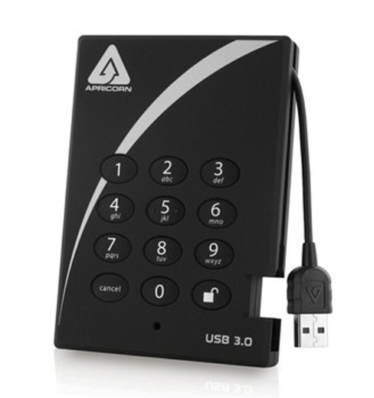 A25-3PL256-S512 | Apricorn | Aegis Padlock 512GB USB 3.0 Encrypted 2.5-inch External Solid State Drive