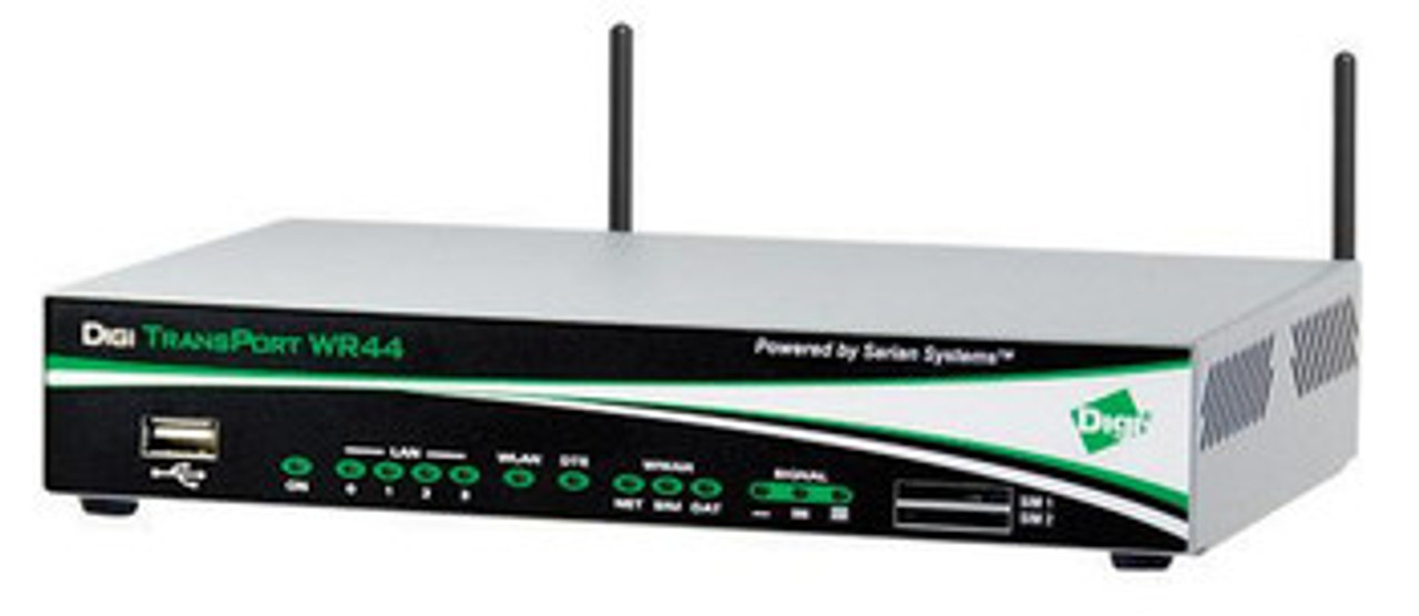 WR44-00I1-DE1-RD | Digi | TransPort WR44 R Wireless Router 4 x Network Port USB Desktop Rail-mountable Rack-mountable Wall Mountable