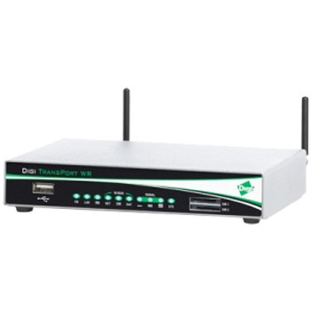 WR41-C1P3-WA1-SU | Digi | TransPort WR41 Wireless Router IEEE 802.11b/g 2 x Antenna ISM Band 54 Mbps Wireless Speed 1 x Network Port 1 x Broadband Port US