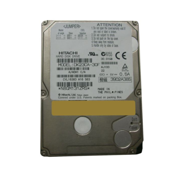 DK23CA-30F | Hitachi | 30GB 4200RPM IDE Ultra DMA-100 9.5mm 2.5-inch Hard Drive