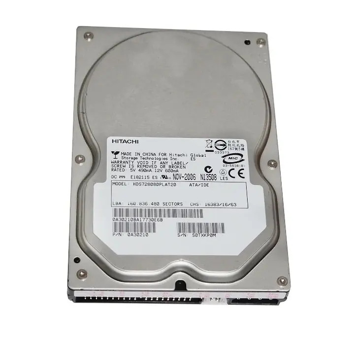 HDP725025GLAT80 | Hitachi | Deskstar P7K500 250GB 7200RPM ATA-133 8MB Cache 3.5-inch Hard Drive
