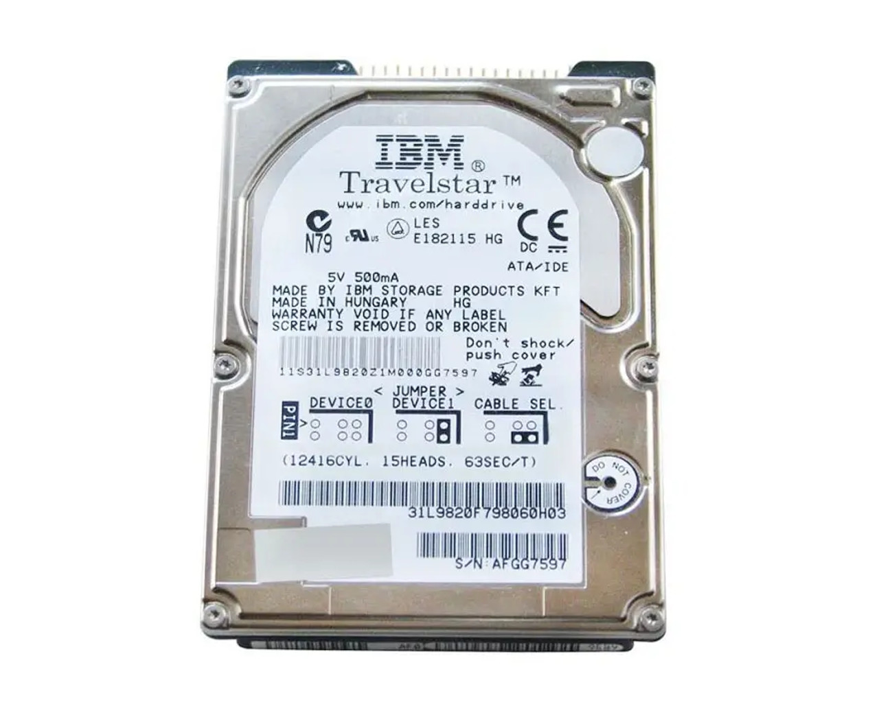 IC25T048ATDA05-0 | IBM | 48GB 5400RPM 12.5mm 2.5-inch Hard Drive