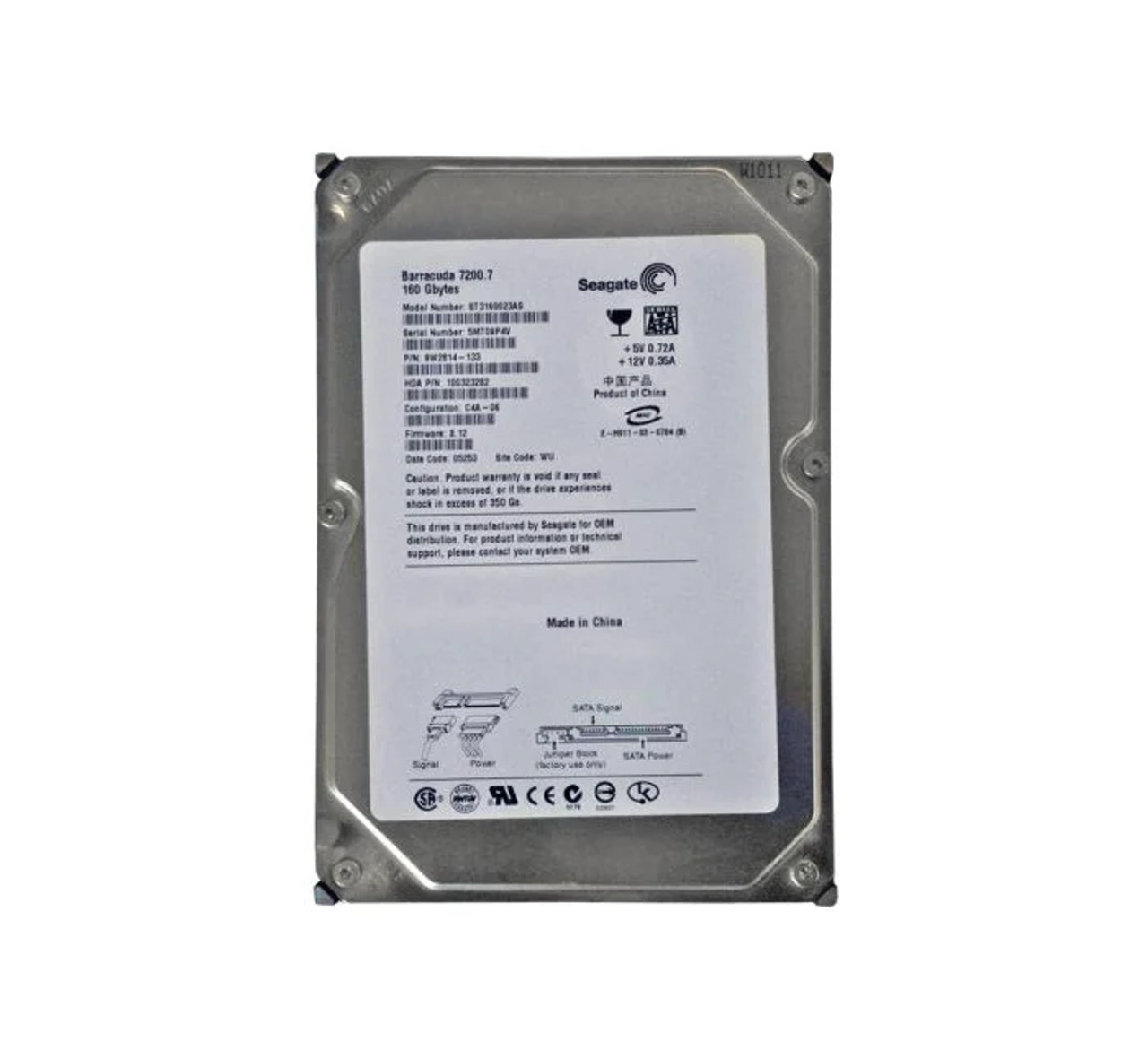 ST3160023A | Seagate | 160GB 7200RPM EIDE Ultra DMA/PATA-100 8MB Cache 3.5-inch Hard Drive