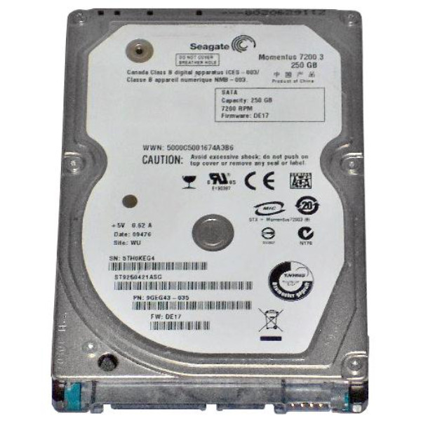 ST9250421ASG | Seagate | Momentus 250GB 7200RPM SATA-300 16MB Cache 2.5-inch Hard Drive