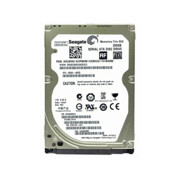 ST250LT014 | Seagate | Momentus Thin 250GB 7200RPM SATA 3GB/s 16MB Cache 2.5-inch Hard Drive
