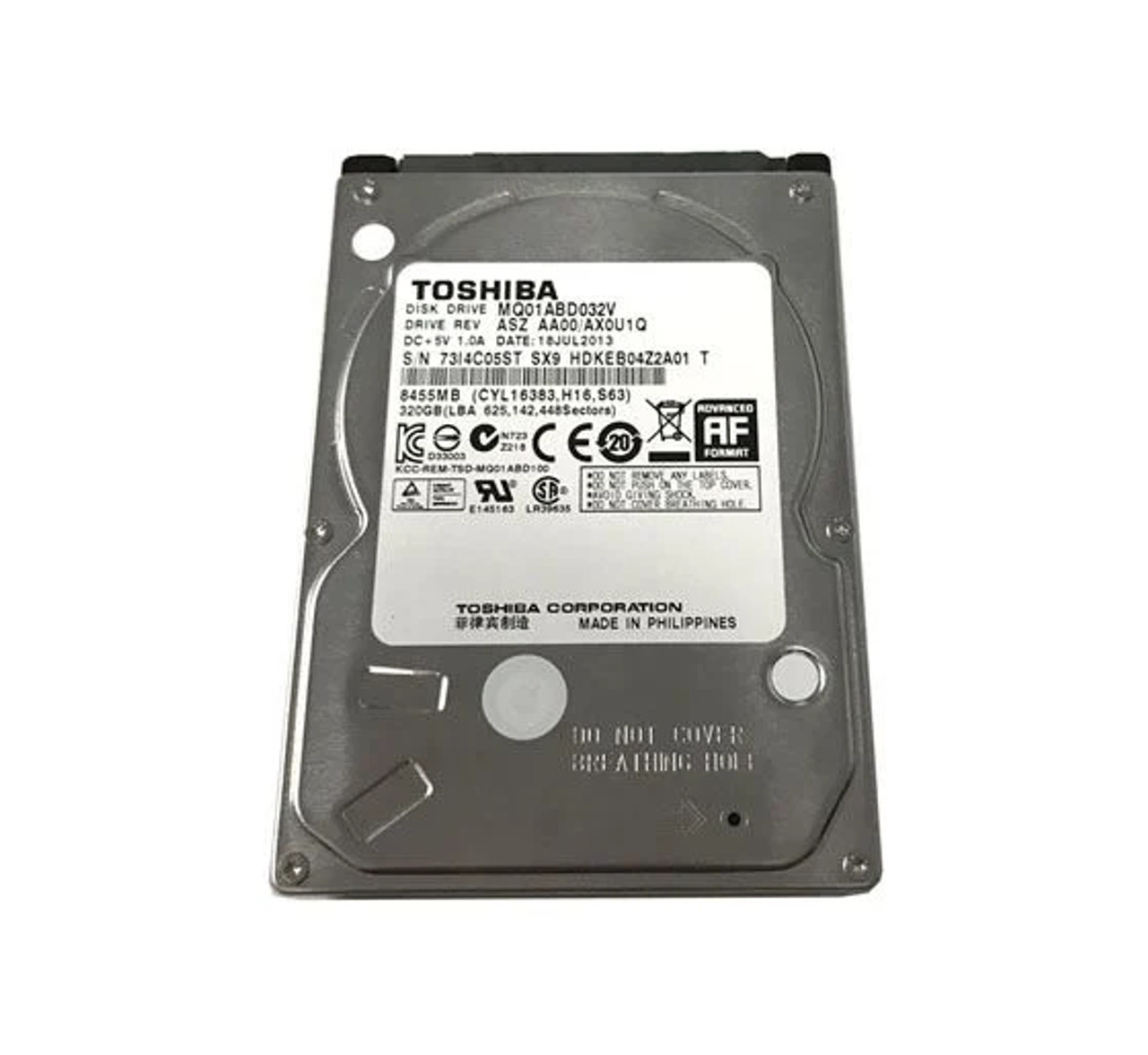 MQ01ABD032V | Toshiba | 320GB 5400RPM SATA 3GB/s 16MB Cache 2.5-inch Hard Drive