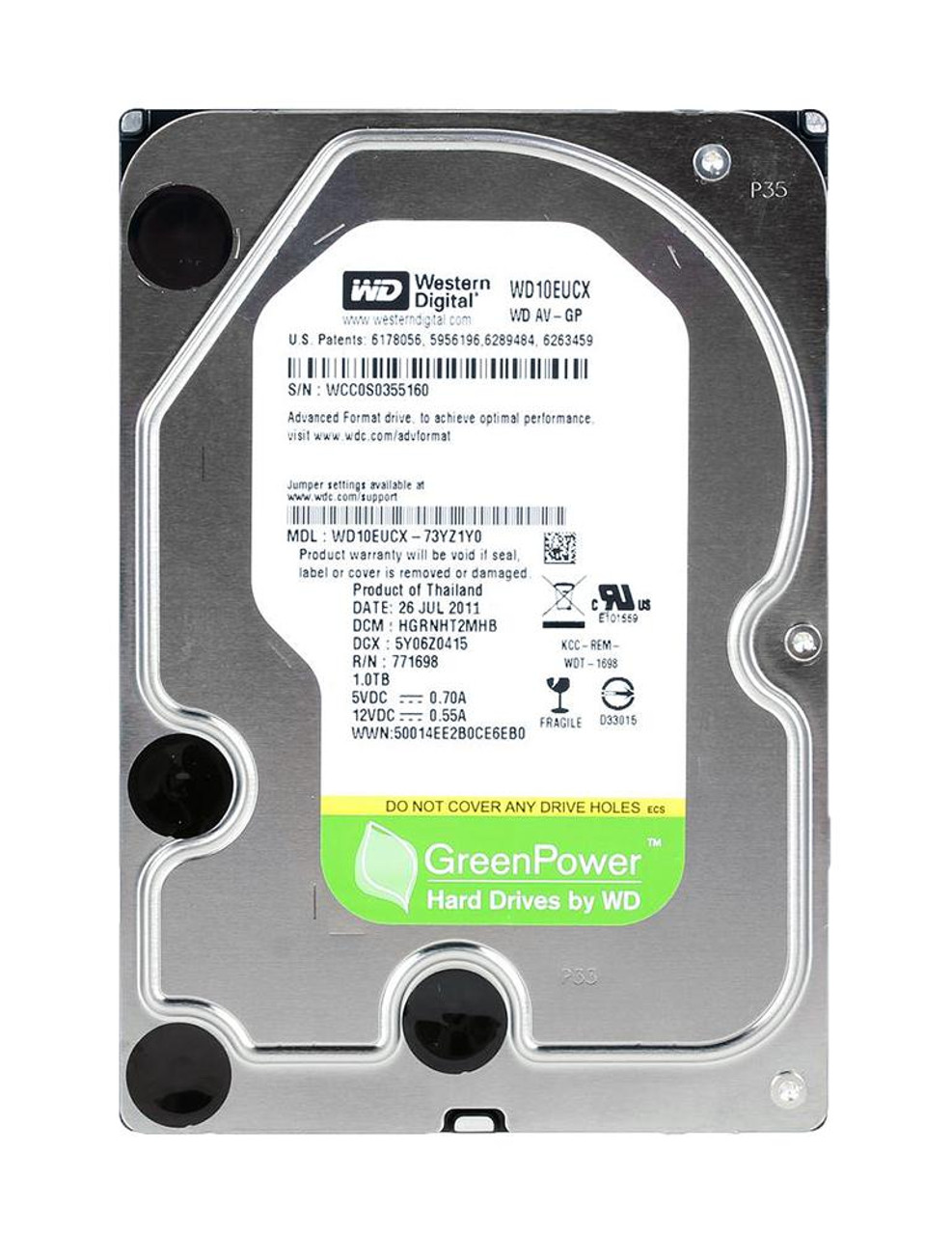 WD10EUCX-73YZ1Y0 | Western Digital | AV-GP 1TB 5400RPM SATA 6GB/s 16MB Cache 3.5-inch Hard Drive