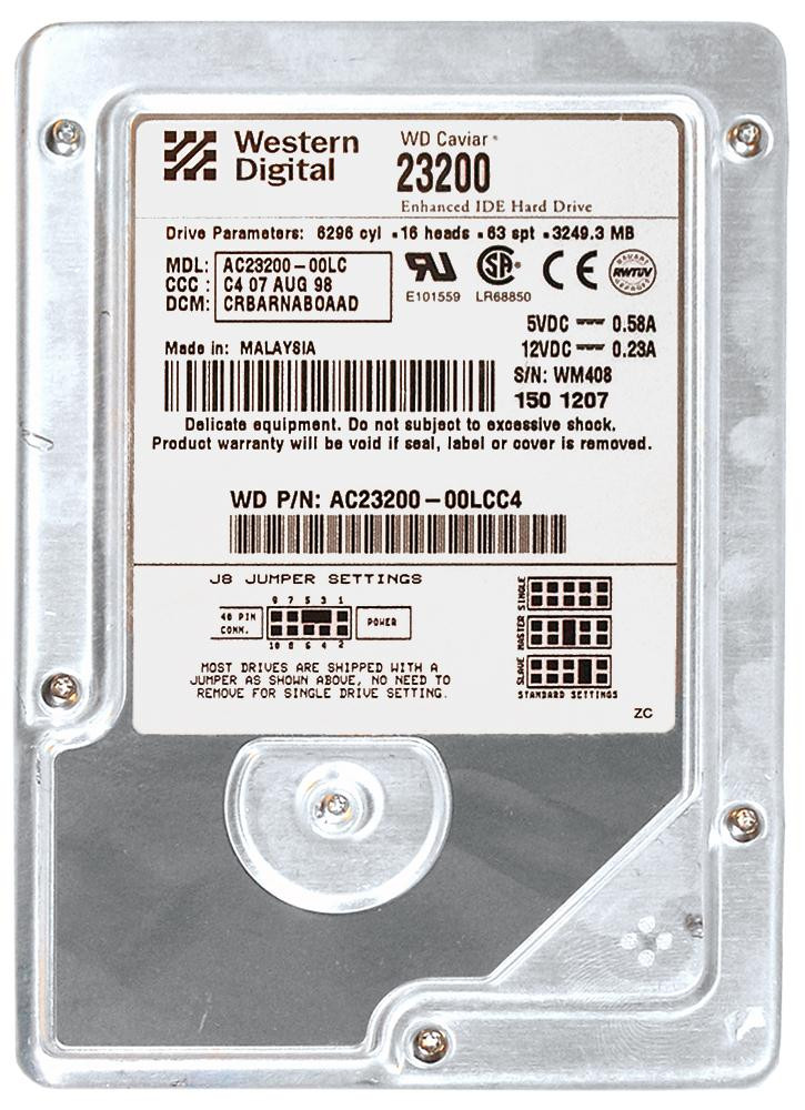 AC23200-00LC | Western Digital | Caviar 3.2GB 5400RPM ATA-33 256KB Cache 3.5-inch Hard Drive