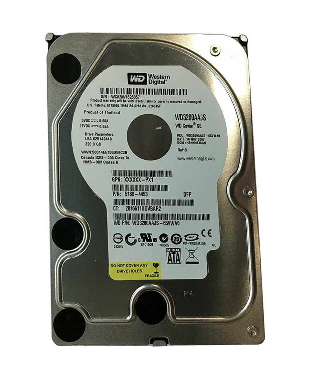 WD3200AAJS-65VWA0 | Western Digital | Caviar SE 320GB 7200RPM SATA 3GB/s 8MB Cache 3.5-inch Hard Drive