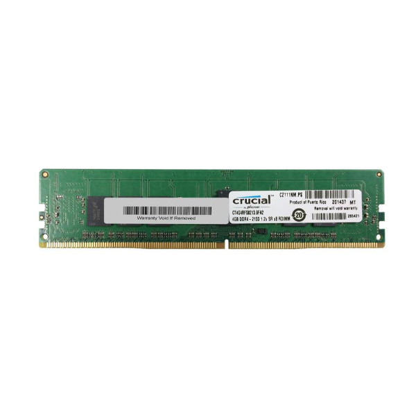 CT4G4RFS8213 | Crucial Technology | Crucial 4GB DDR4-2133MHz PC4-17000 ECC Registered CL15 288-Pin DIMM 1.2V Single Rank Memory Module