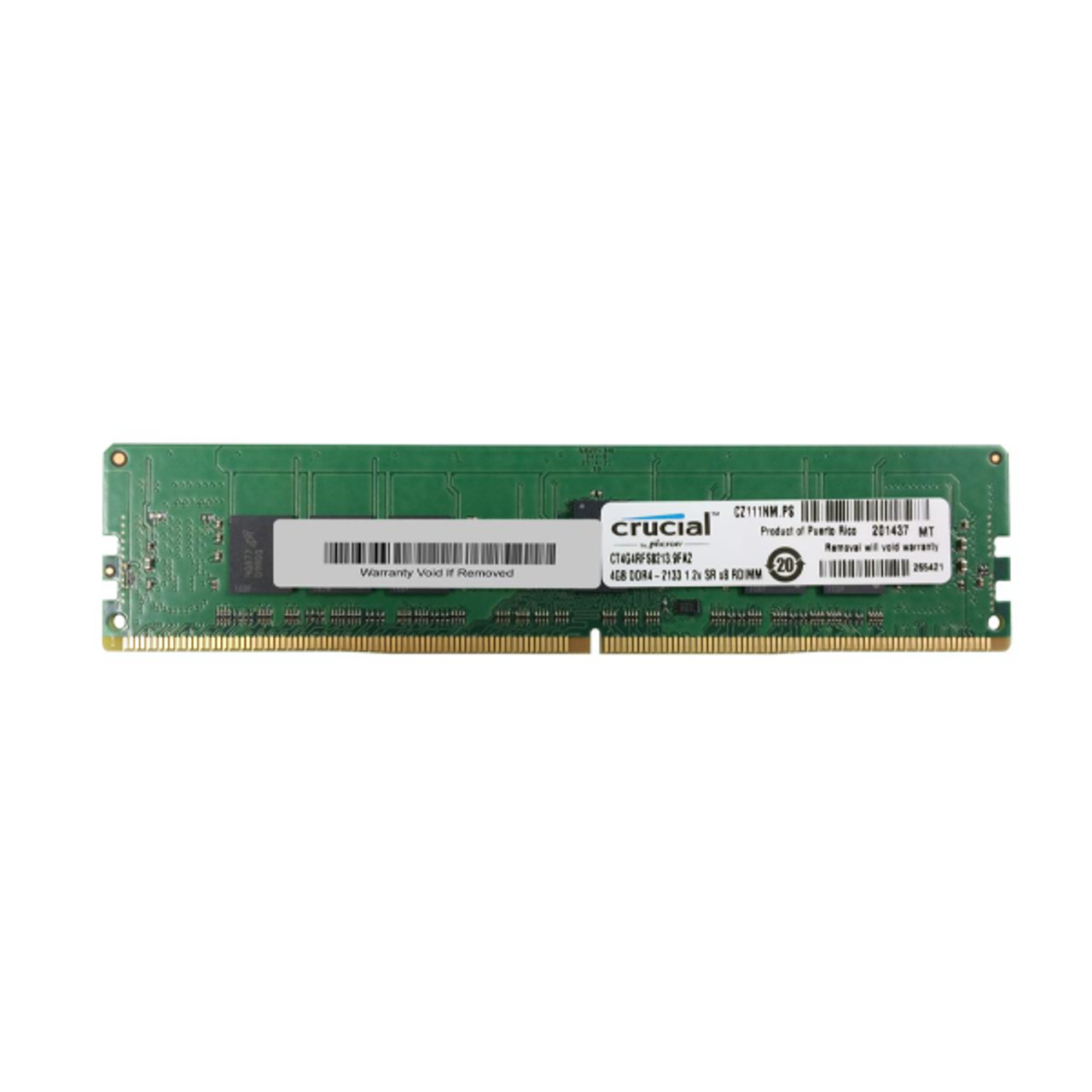 CT4G4RFS8213.9FA2 | Crucial Technology | Crucial 4GB DDR4-2133MHz PC4-17000 ECC Registered CL15 288-Pin DIMM 1.2V Single Rank Memory Module