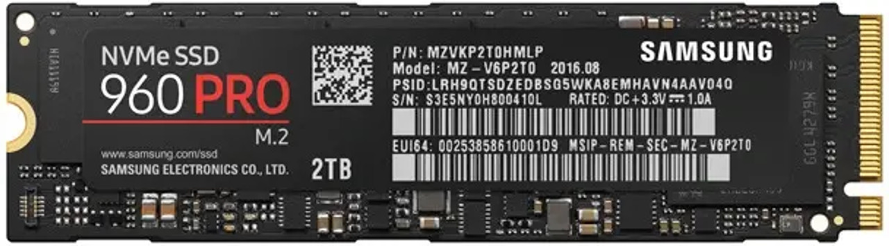 MZVKP2T0HMLP | Samsung | 960 Pro 2TB M.2 2280 PCI-Express 3.0x4 (NVMe) Solid State Drive