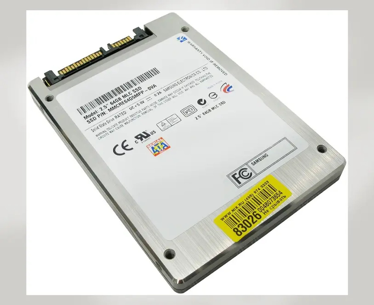 MCBQE64GBMPP-03A | Samsung | 64GB Single-Level Cell (SLC) SATA 1.5Gb/s 2.5-inch Solid State Drive MCBQE64GBMPP-03A | Samsung | 64GB Single-Level Cell (SLC) SATA 1.5Gb/s 2.5-inch Solid State Drive