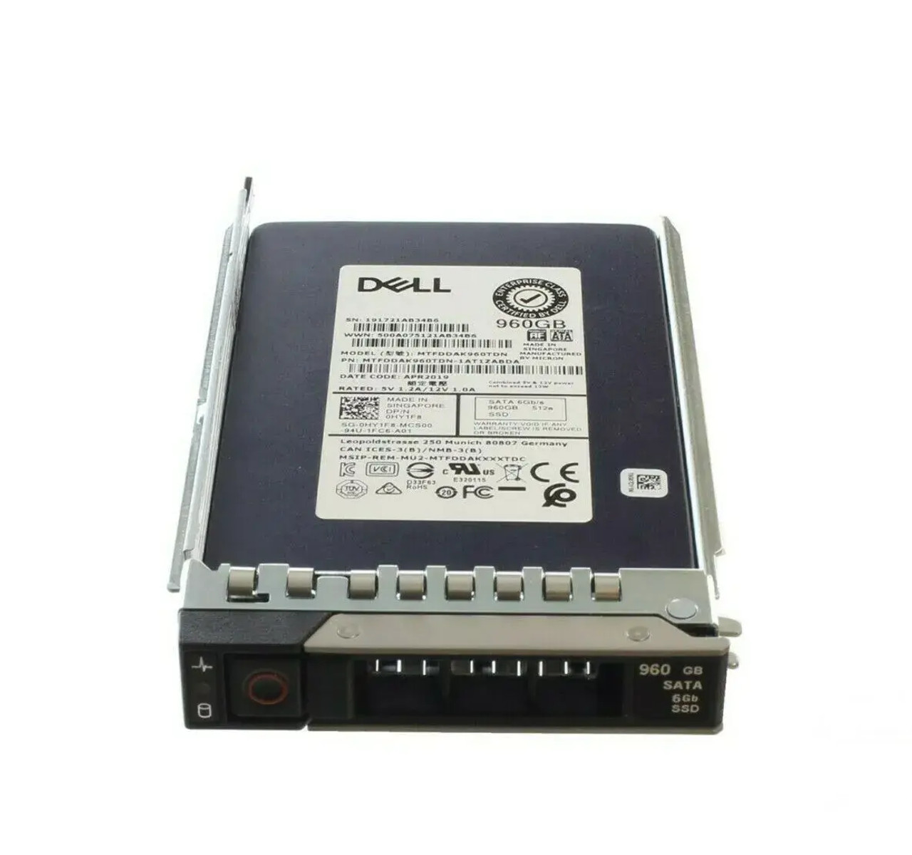 HY1F8 | Dell | 960GB Triple-Level Cell SATA 6Gb/s Mixed-Use 2.5-inch Solid State Drive