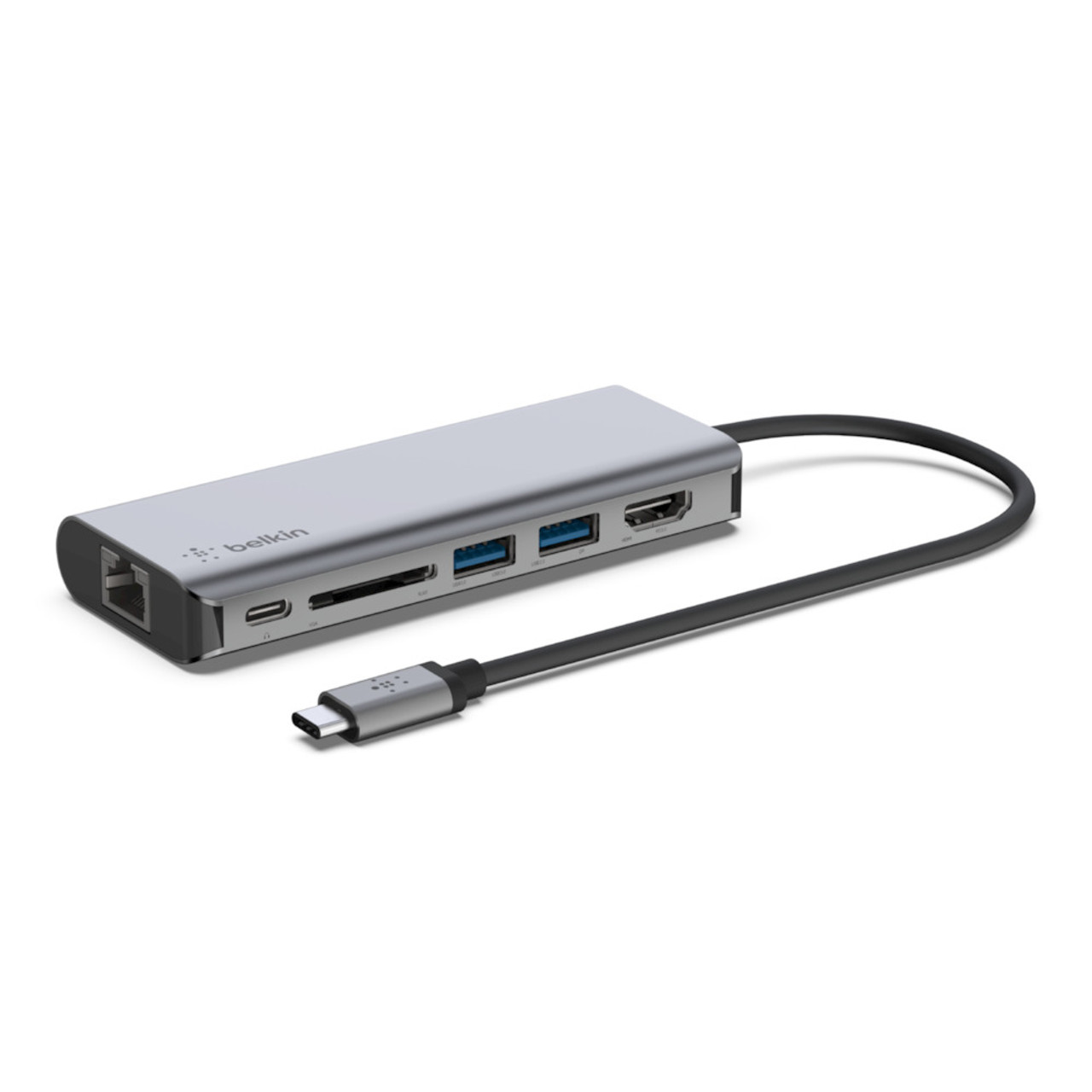 AVC008BTSGY | Belkin | interface hub USB 3.2 Gen 1 (3.1 Gen 1) Type-C 5000 Mbit/s Black, Gray