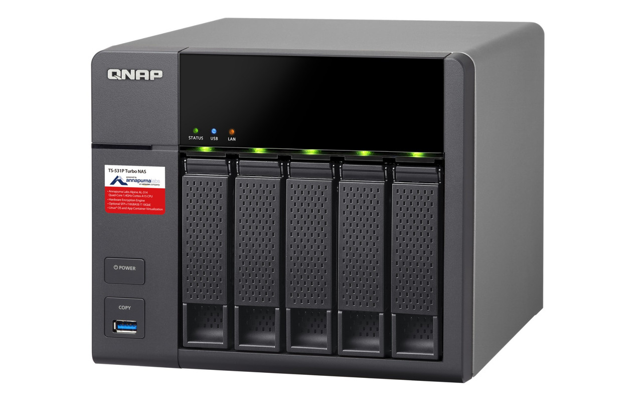 TS-531P-8G | QNAP | TS-531P NAS Tower Ethernet LAN Black, Metallic Alpine AL-314