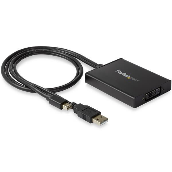 MDP2DVID2 | StarTech.com | video cable adapter 14.1" (0.358 m) Mini DisplayPort + USB Type-A DVI-I Black