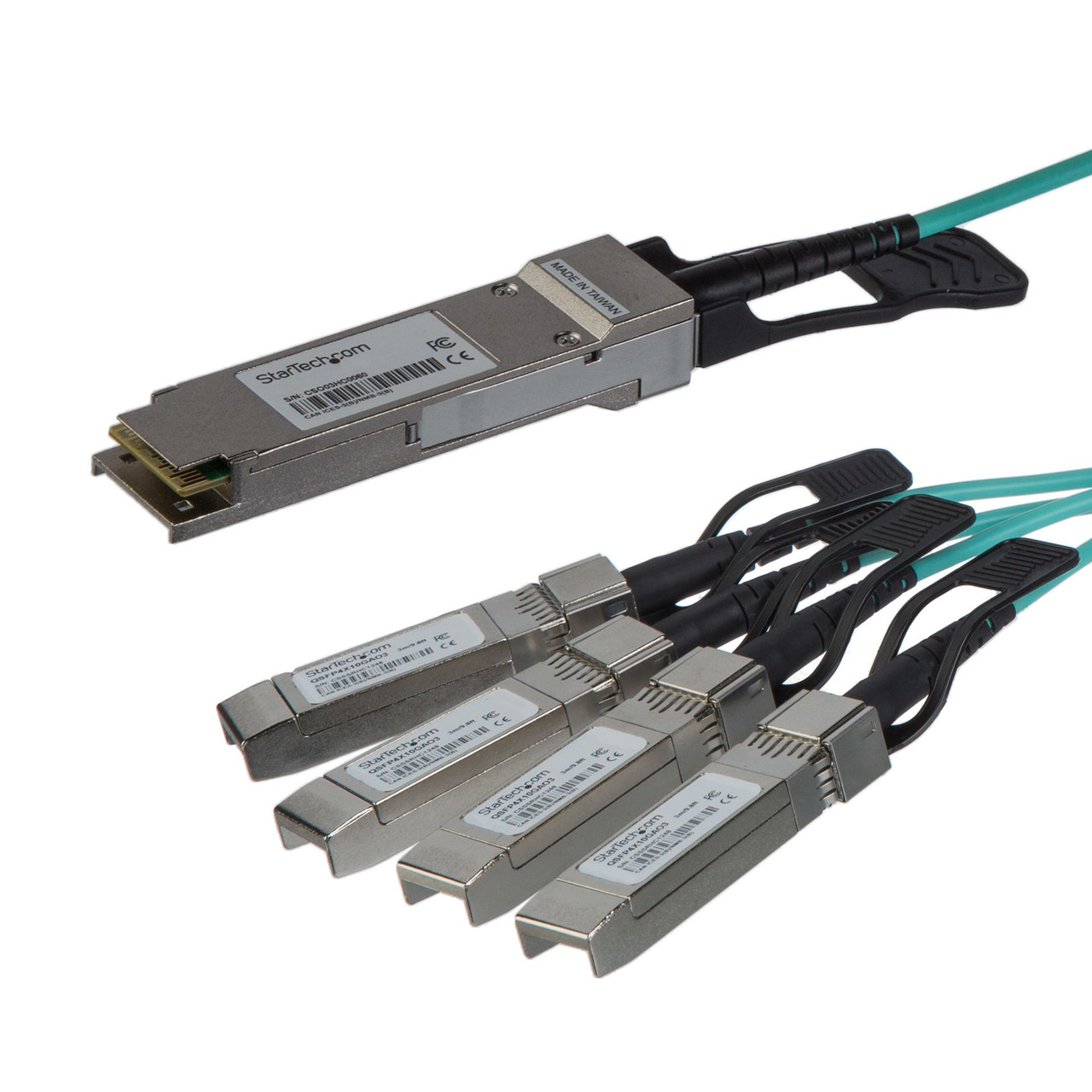 QSFP4X10GAO7 | StarTech.com | fiber optic cable 275.6" (7 m) QSFP+ 4x SFP+ Black