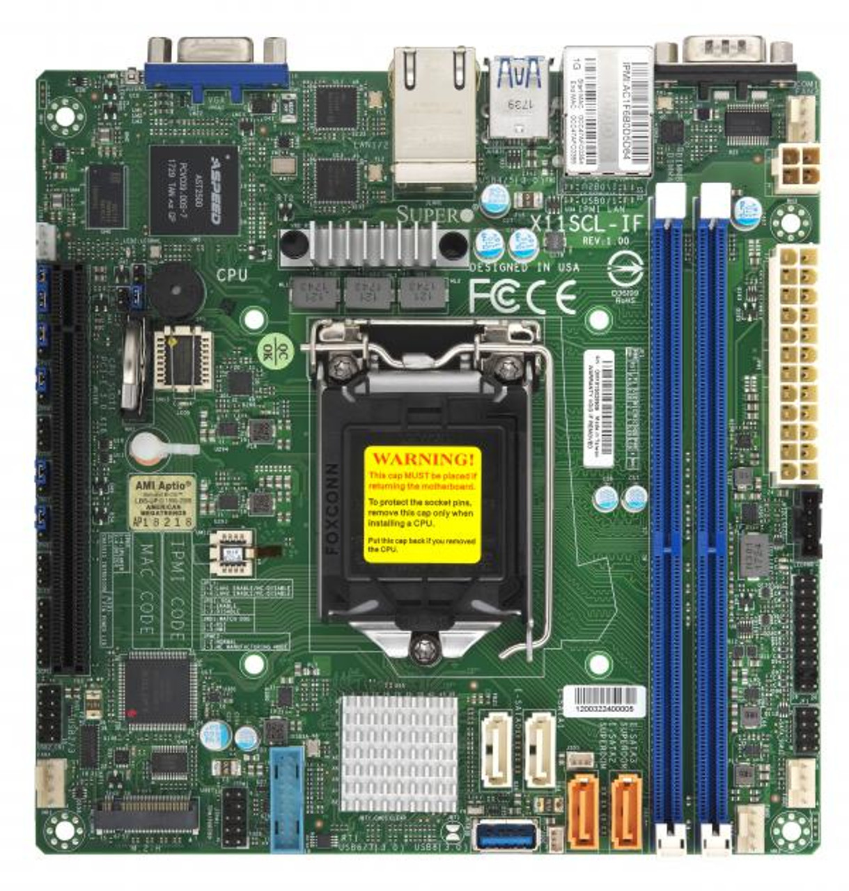 MBD-X11SCL-IF-O | Supermicro | X11SCL-IF Intel C242 LGA 1151 (Socket H4) mini ITX