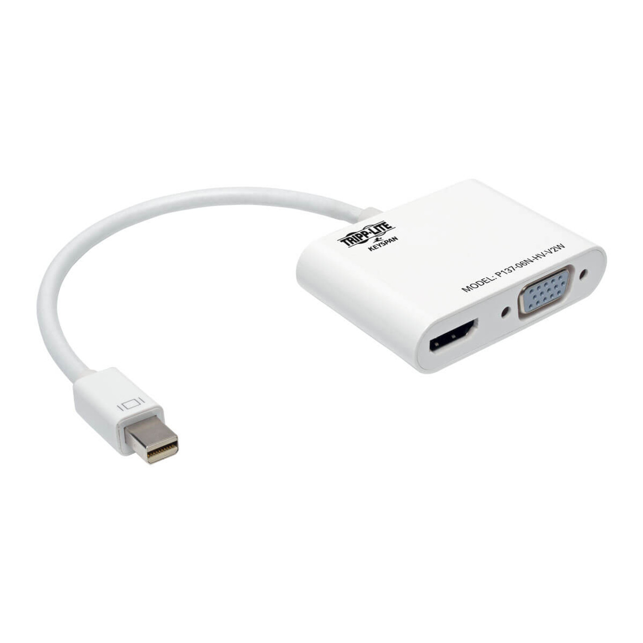 P137-06N-HV-V2W | Tripp Lite | video cable adapter 7.87" (0.2 m) Mini-DisplayPort HDMI/VGA White
