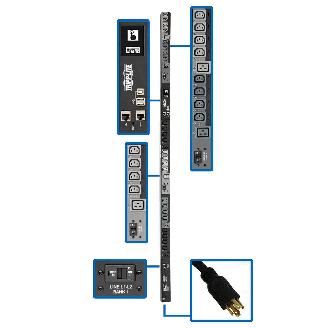 PDU3EVSR10L2130 | Tripp Lite | power distribution unit (PDU) 30 AC outlet(s) 0U Black