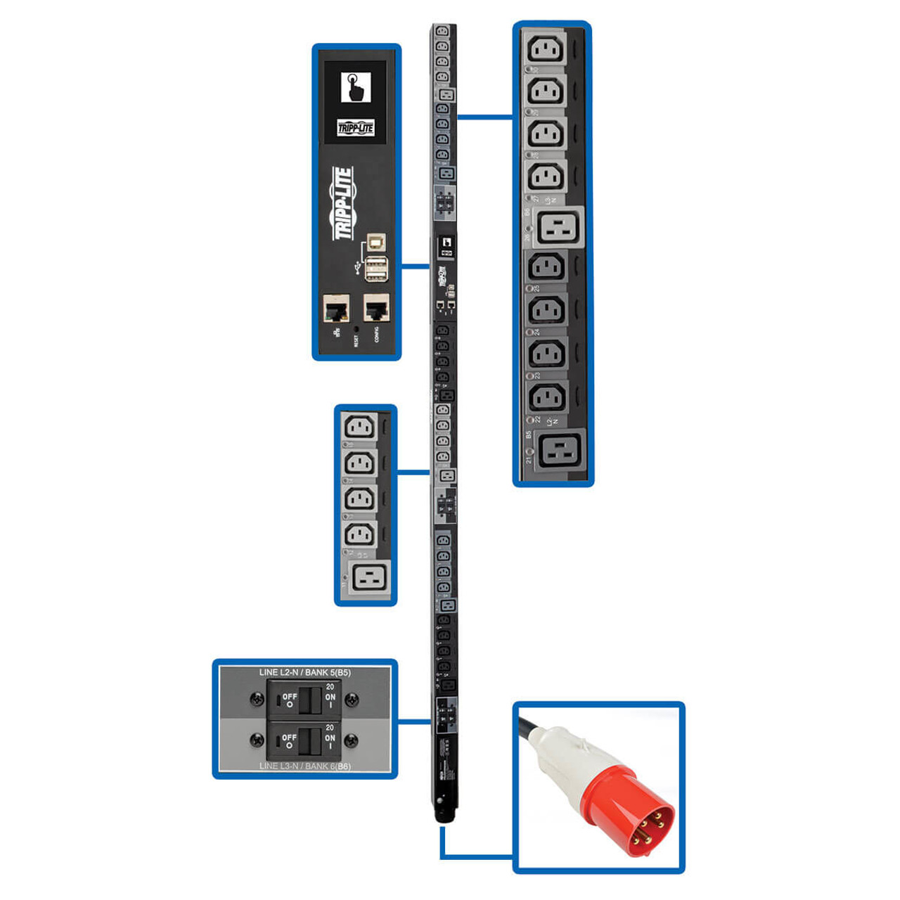 PDU3XEVSR6G63B | Tripp Lite | power distribution unit (PDU) 30 AC outlet(s) 0U Black
