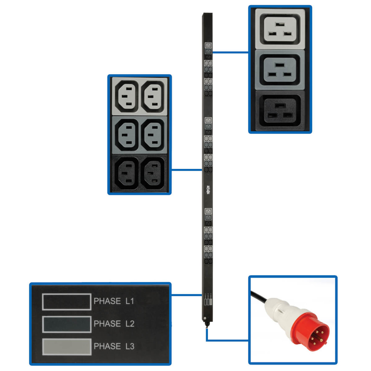PDU3XV6G20 | Tripp Lite | power distribution unit (PDU) 45 AC outlet(s) 0U Black