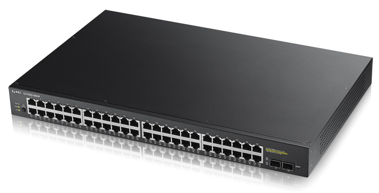 GS1900-48HP | Zyxel | network switch Managed L2 Gigabit Ethernet (10/100/1000) Power over Ethernet (PoE) 1U Black