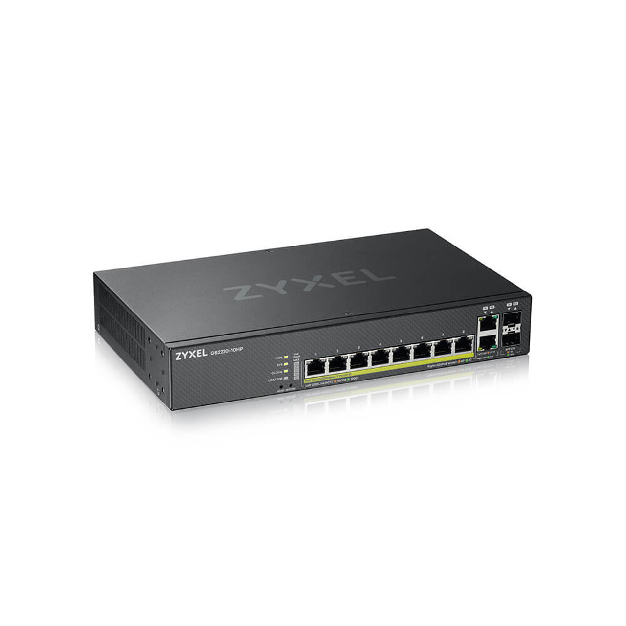 GS2220-10HP | Zyxel | EU0101F network switch Managed L2 Gigabit Ethernet (10/100/1000) Power over Ethernet (PoE) Black