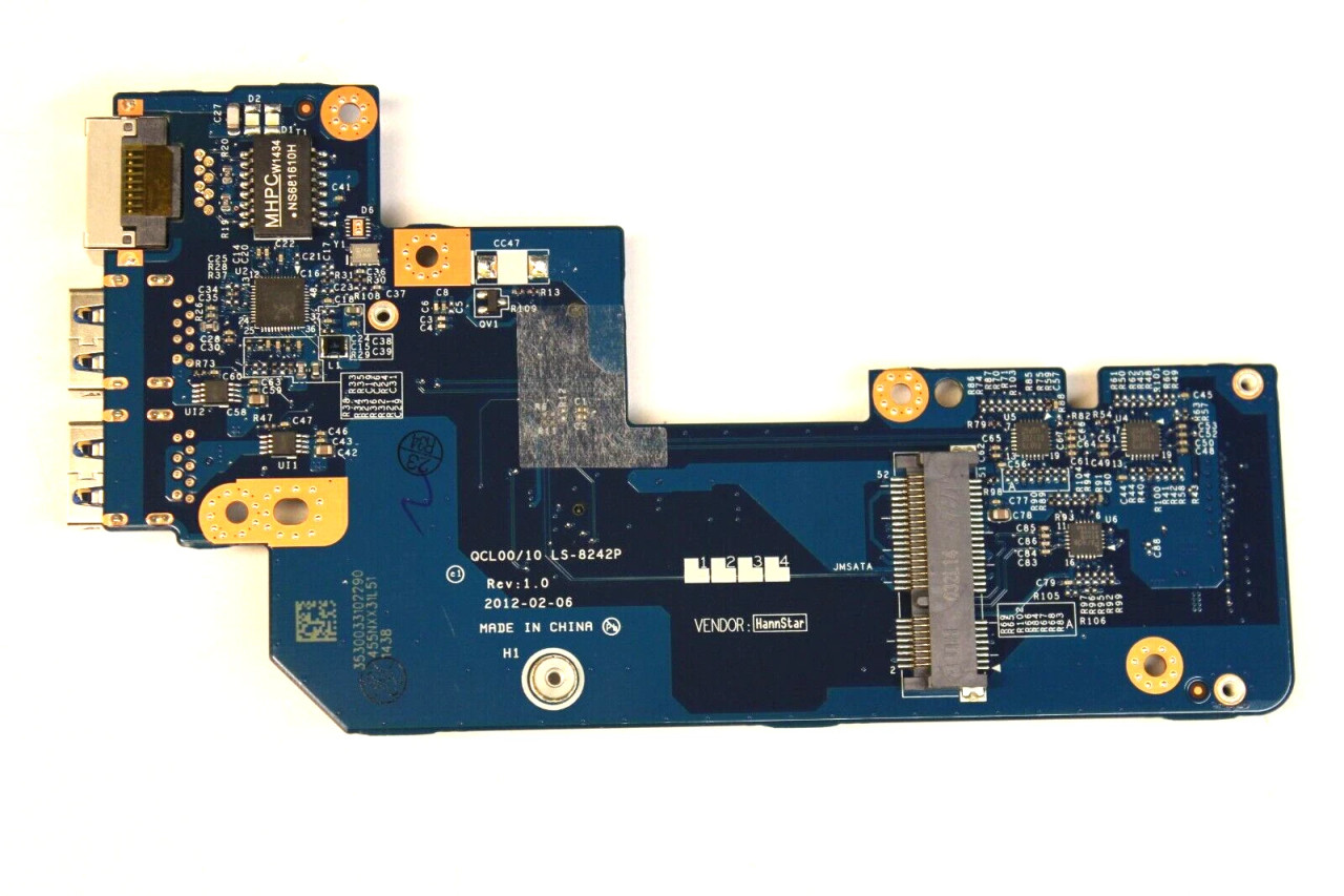 N7JHH | Dell | Inspiron 7520 2 USB Ethernet LAN PCB Connector Board