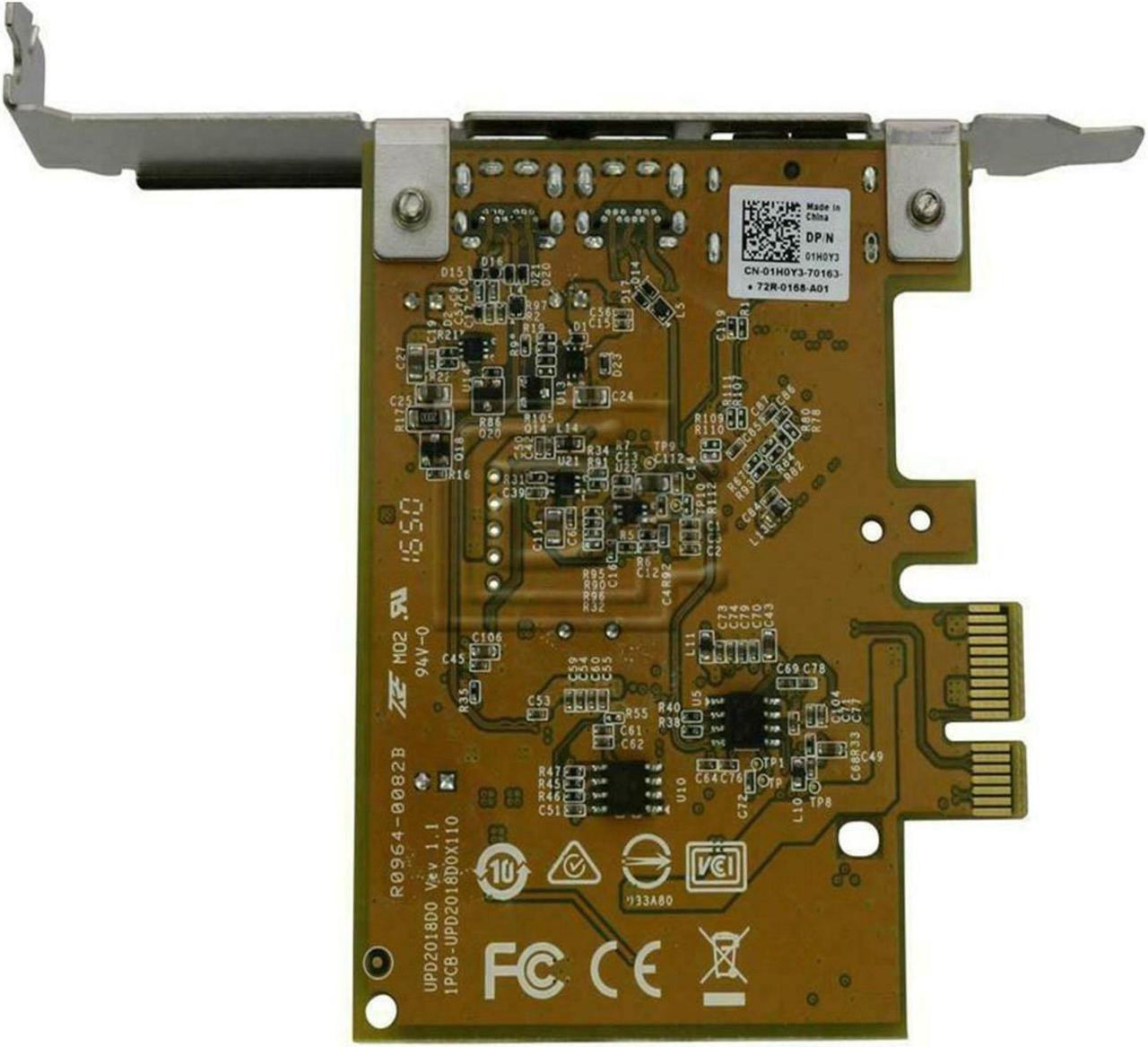 Dell WYY76 USB 3.1 Gen2 PCIe Type-C 1DP Controller Card for high-speed data transfer in servers
