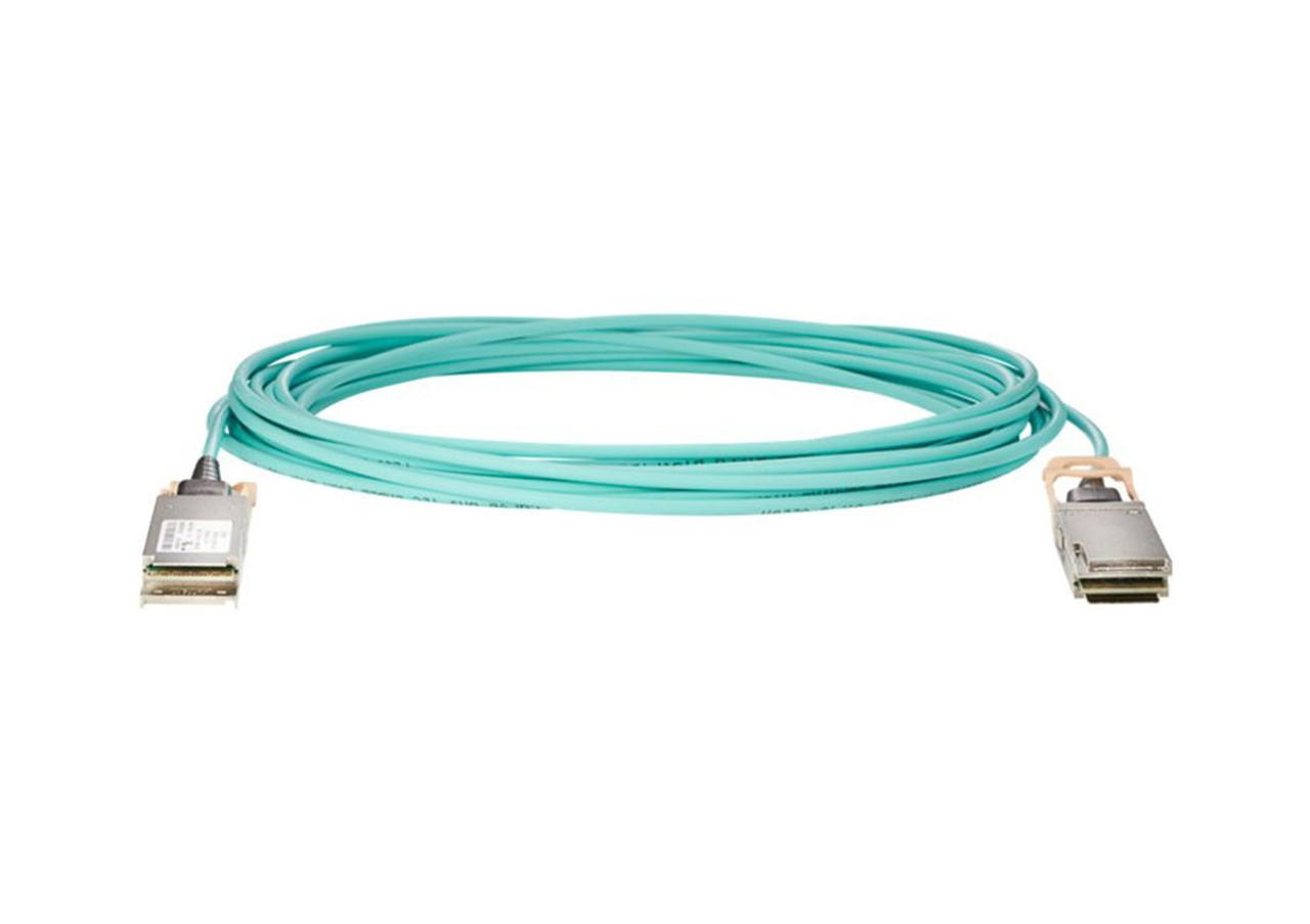 HP 100GB QSFP28 to QSFP28 15M Active Optical Cable for Data Centers and Networking Servers