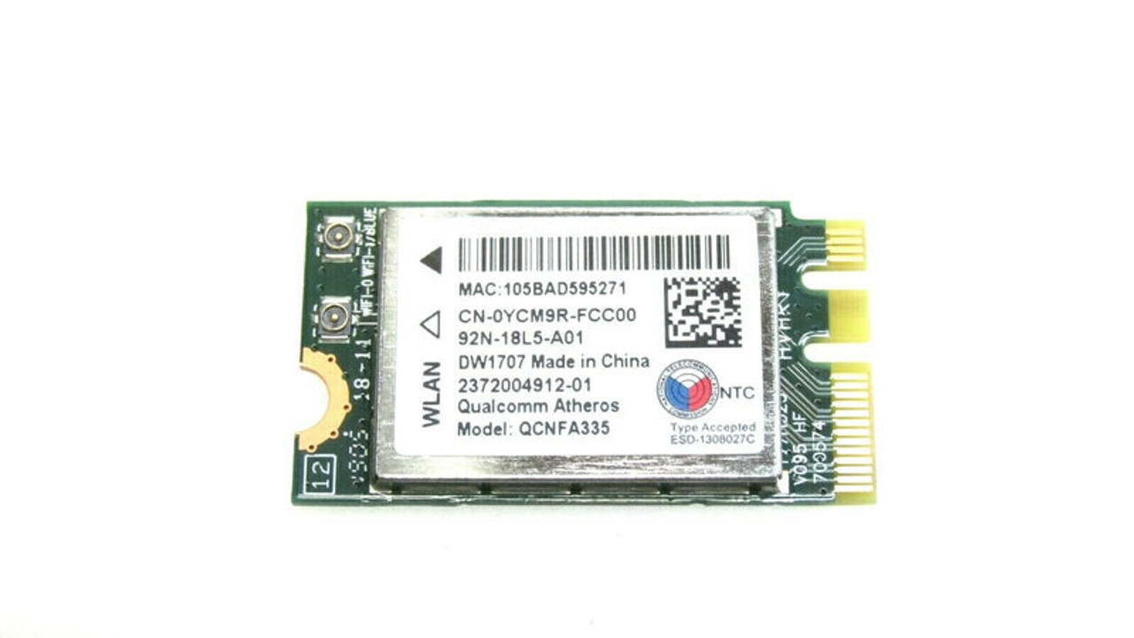 Dell DW1707 Inspiron 17 5755 NGFF Wireless Card VRC88 - WLAN & Bluetooth 4.0 +HS, A03 - Compatible with Inspiron laptops