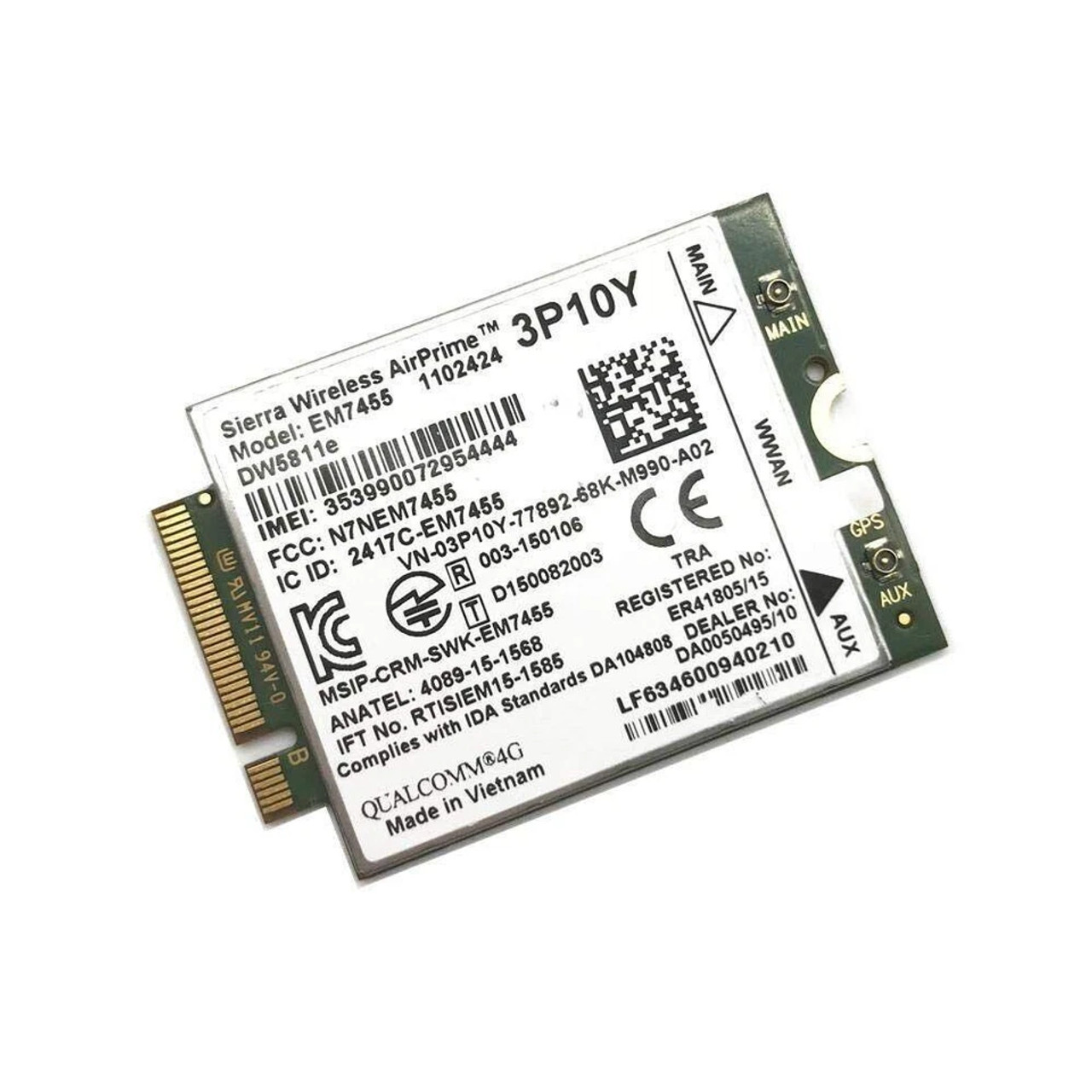 0MR7VT | Dell | E7270 E7470 E7370 DW5811e EM7455 LTE 4G WWAN Module Card (REV