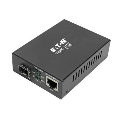 N785P01SFP | Tripp Lite| Gigabit SFP Fiber to Ethernet Media Converter POE+ 10/100/1000 Mbps