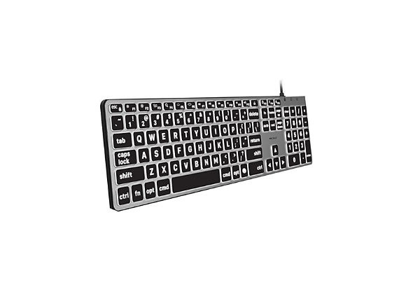 UCABLZKEYLPSG | Macally | Backlit Mac Keyboard USB-C A Accs Large Print Dual USB