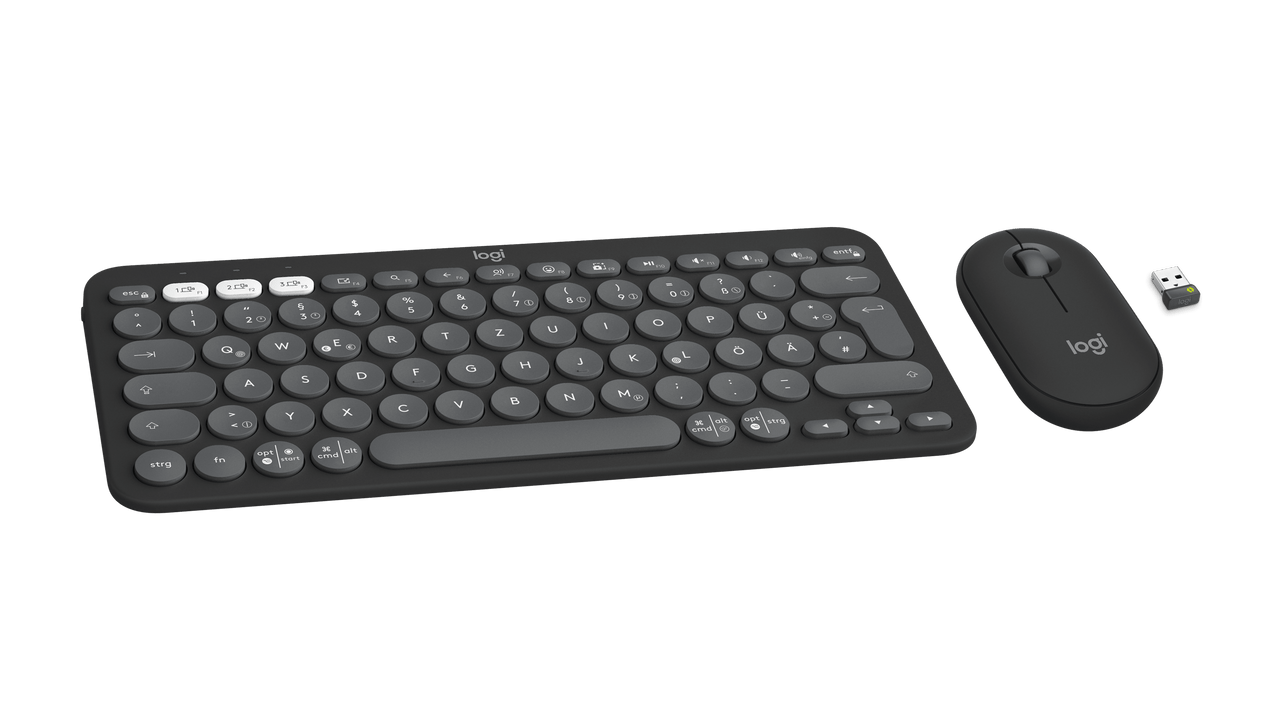 920-012199 | Logitech | Pebble 2 Combo Wireless Quiet Keyboard and Mouse Customisable Logi Bo