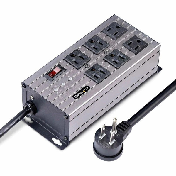 6N515S8-POWER-STRIP | StarTech | 6-Outlet Industrial Power Strip 125V/15A 8ft Cord